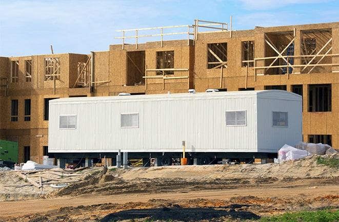 temporary office spaces for rent at a construction site in Fullerton, CA